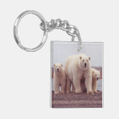 Polar Bear Family Mother and Cubs Photo Sleutelhanger (Voorkant Links)