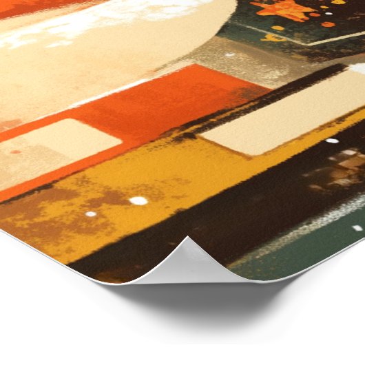 Polar Bear Family Reading Together on Christmas Poster (Hoek)