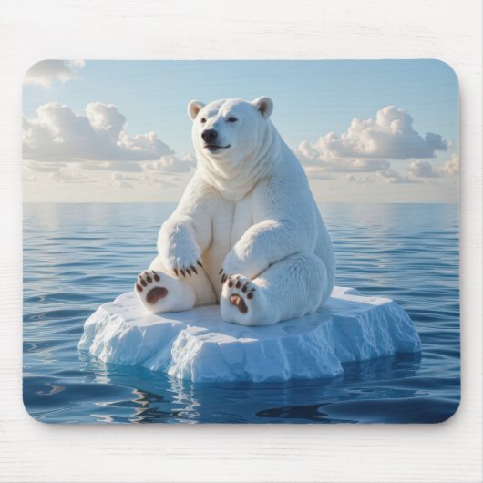 Polar Bear Floating On an Ice Floe Muismat (Voorkant)
