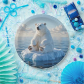 Polar Bear Floating On an Ice Floe Papieren Bordje (Feest)