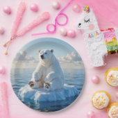 Polar Bear Floating On an Ice Floe Papieren Bordje (Feest)