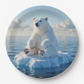 Polar Bear Floating On an Ice Floe Papieren Bordje (Voorkant)