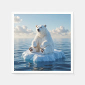 Polar Bear Floating On an Ice Floe Servet (Voorkant)