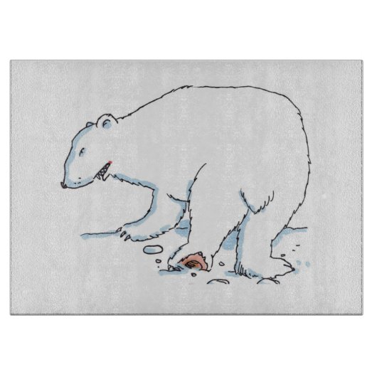 Polar Bear glazen snijplank (Voorkant)