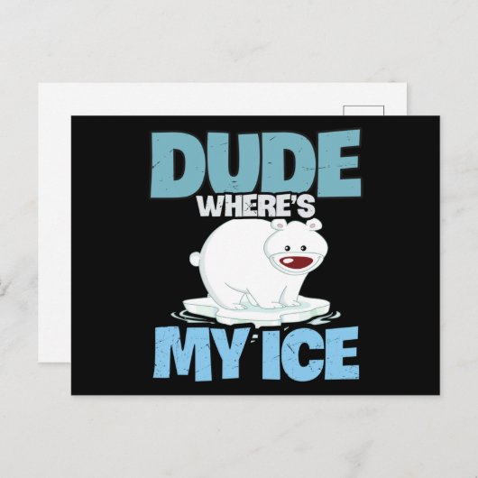 Polar Bear Global Warming Climate Change Briefkaart (Voorkant / Achterkant)