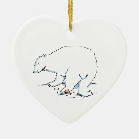 Polar Bear heart ceramic ornament (Voorkant)