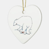 Polar Bear heart ceramic ornament (Links)