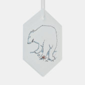 Polar Bear hexagon glass ornament (Voorkant Rechts)