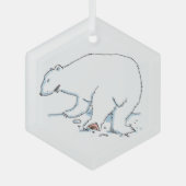 Polar Bear hexagon glass ornament (Voorkant)
