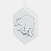 Polar Bear hexagon glass ornament (Voorkant links)