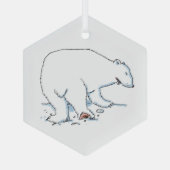 Polar Bear hexagon glass ornament (Achterkant)