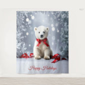 Polar Bear Holiday Backdrop Wandkleed (Voorkant)