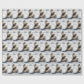 Polar Bear Ice Fishing Cadeaupapier (Vlak)