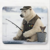 Polar Bear Ice Fishing Muismat (Voorkant)
