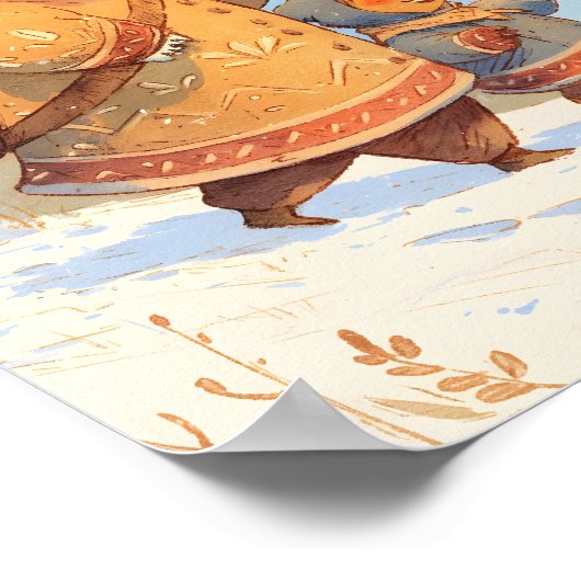 Polar Bear & Inuit Child Winter Nursery Poster (Hoek)