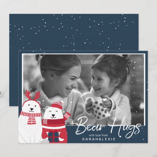 Polar Bear Knuffels Fototemplate V2 ID851 Kaart (Voorkant / Achterkant)