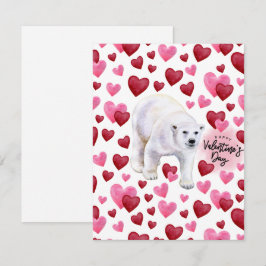 Polar Bear Love Valentine’s Day Card in White Notitiekaartje
