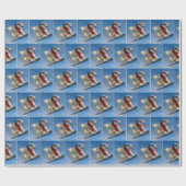 Polar Bear Mid-air on a Snowboard Cadeaupapier (Vlak)