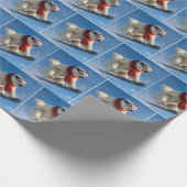 Polar Bear Mid-air on a Snowboard Cadeaupapier (Hoek)