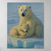 Polar Bear Mom & Cub Poster (Voorkant)