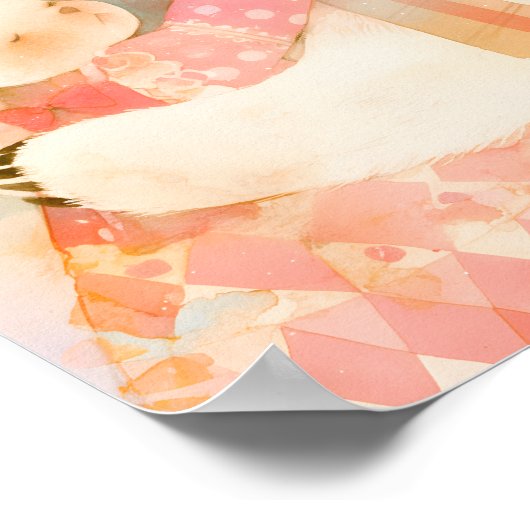 Polar Bear Mother and Cub Cuddle Nursery Poster (Hoek)