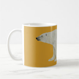 Polar Bear Mug on yellow Koffiemok
