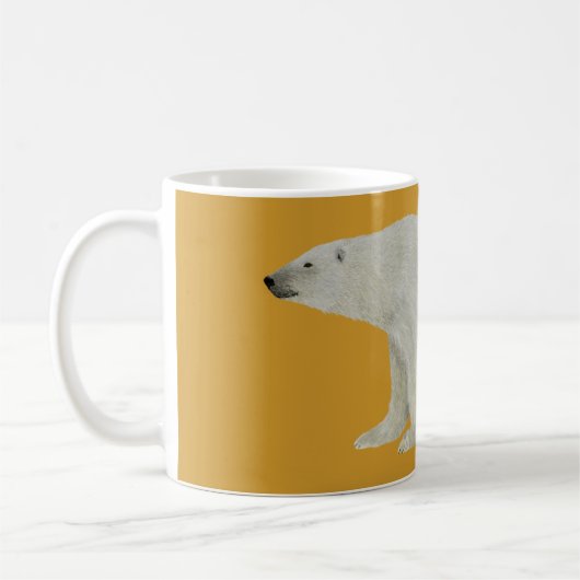 Polar Bear Mug on yellow Koffiemok (Links)