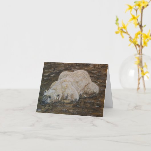 Polar Bear Note Card Kaart (Gele Bloem)