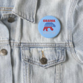 Polar Bear Obama Biden '08 Knop Speld Ronde Button 5,7 Cm (In situ)