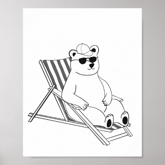 Polar Bear on lounge chair Poster (Voorkant)
