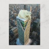 Polar Bear on Skyscraper melting ice surreal  Briefkaart (Voorkant)