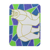Polar Bear on Stained Glass Magneet (Verticaal)