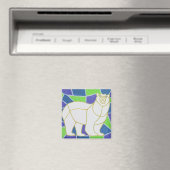 Polar Bear on Stained Glass Magneet (Insitu (Vaatwasser))