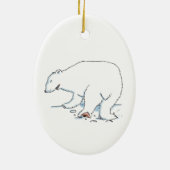 Polar Bear oval ceramic ornament 2 sided (Achterkant)