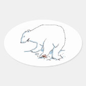 Polar Bear oval stickers (Voorkant)