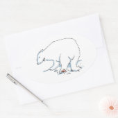 Polar Bear oval stickers (Envelop)