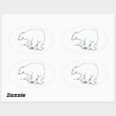 Polar Bear oval stickers (Vel)