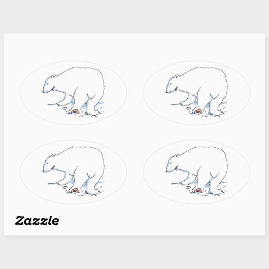 Polar Bear oval stickers (Vel)