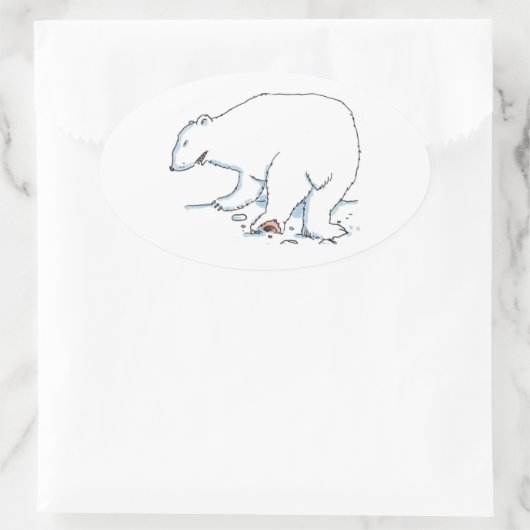 Polar Bear oval stickers (Tas)