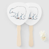 Polar Bear paddle hand fans Handwaaier (Voorkant en achterkant)