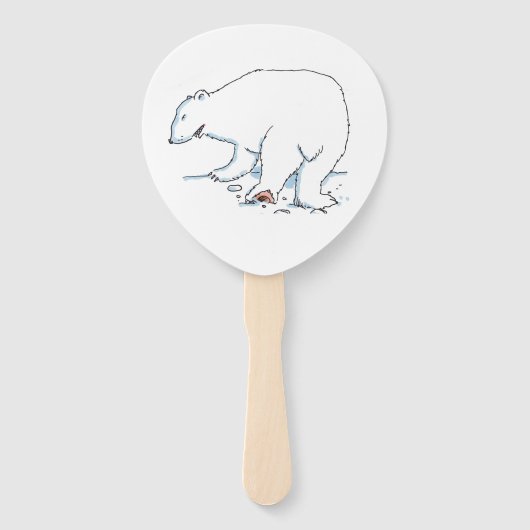 Polar Bear paddle hand fans Handwaaier (Voorkant)