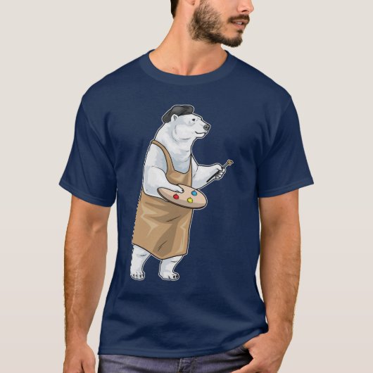 Polar bear Painter Paintbrush Painting T-shirt (Voorkant)