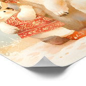 Polar Bear Parent and Cub Winter Embrace Nursery Poster (Hoek)