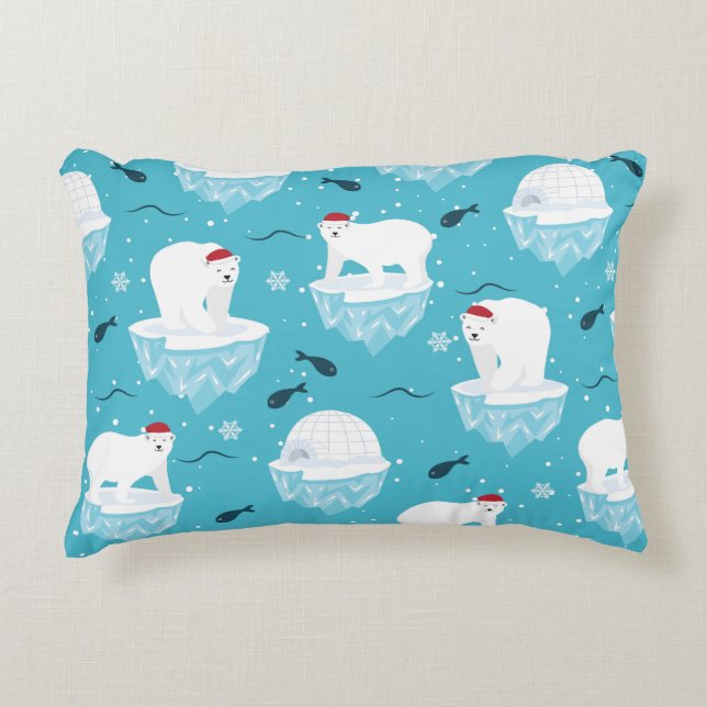 Polar Bear Party Accent Kussen (Voorkant)