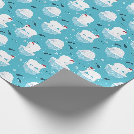 Polar Bear Party Cadeaupapier (Hoek)