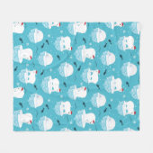 Polar Bear Party Fleece Deken (Voorkant (Horizontaal))