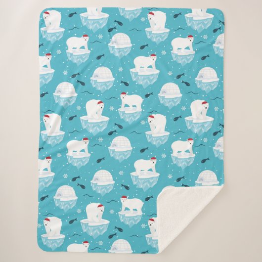 Polar Bear Party Sherpa Deken (Voorkant)