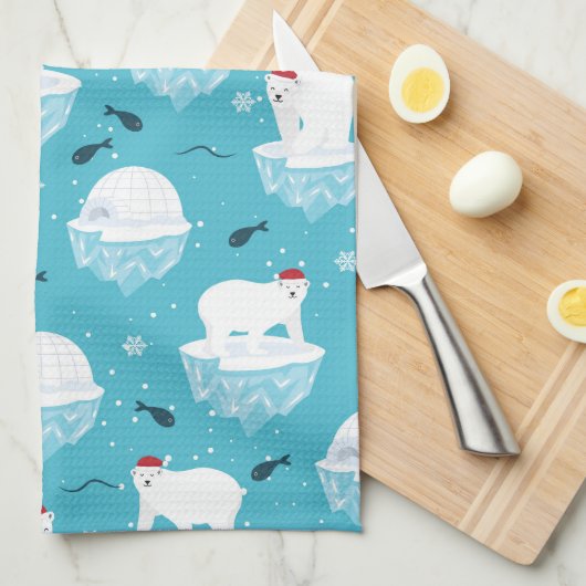 Polar Bear Party Theedoek (Quarter Fold)