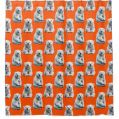 Polar Bear Pattern Design On Orange  Douchegordijn (Voorkant)