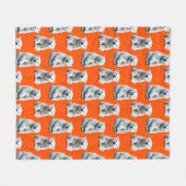 Polar Bear Pattern Design On Orange  Fleece Deken (Voorkant (Horizontaal))